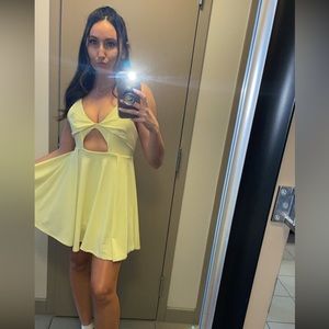 NASTY GAL yellow cut out dress